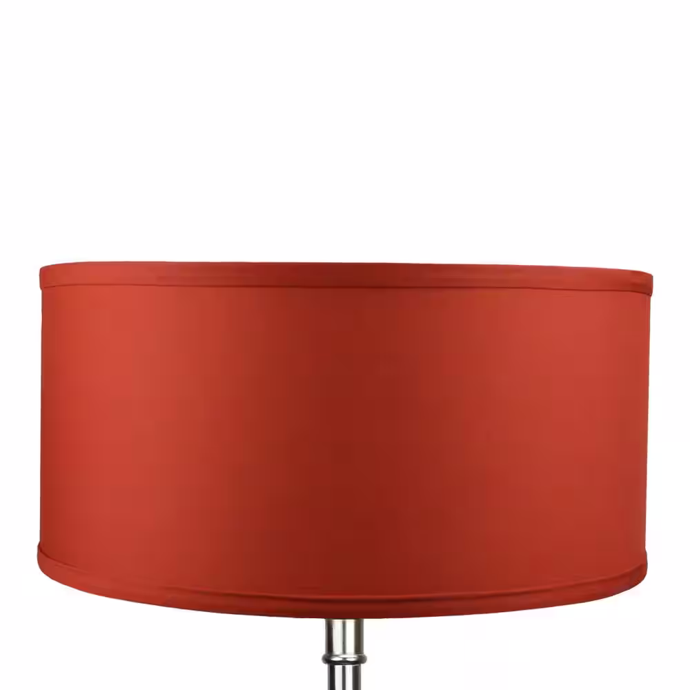 FenchelShades.com 17 in. W x 8 in. H Paprika/Nickel Hardware Drum Lamp Shade