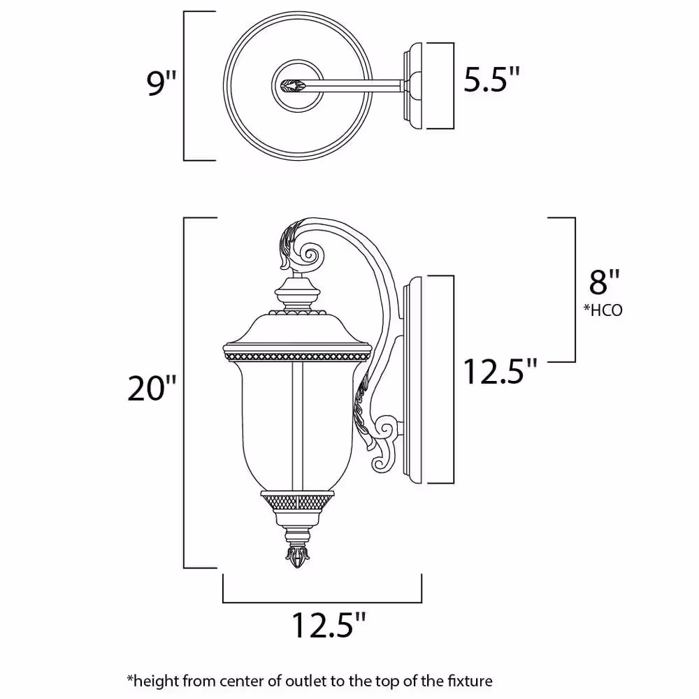 Maxim Lighting Carriage House 1-Light Oriental Bronze Integrated LED Outdoor Wall Lantern Sconce