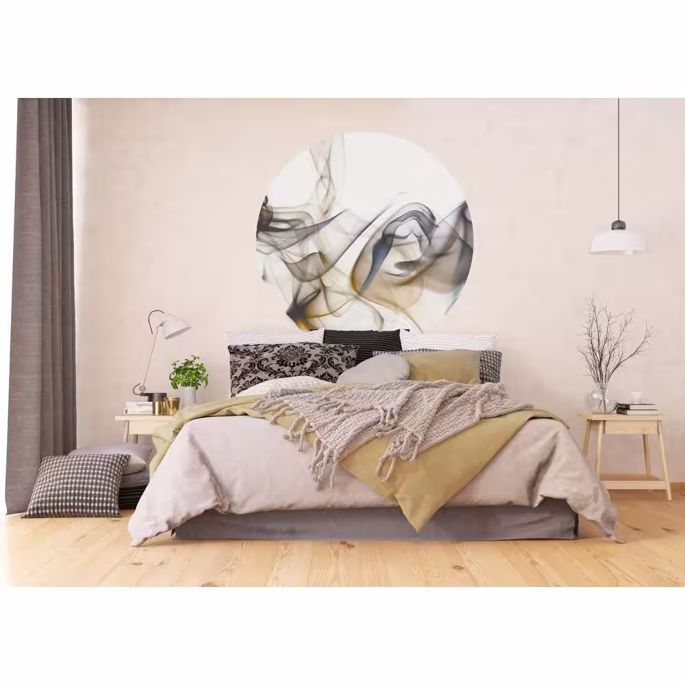 Dundee Deco Falkirk Airdrie Abstract Smoke Peel and Stick Circular Wall Mural