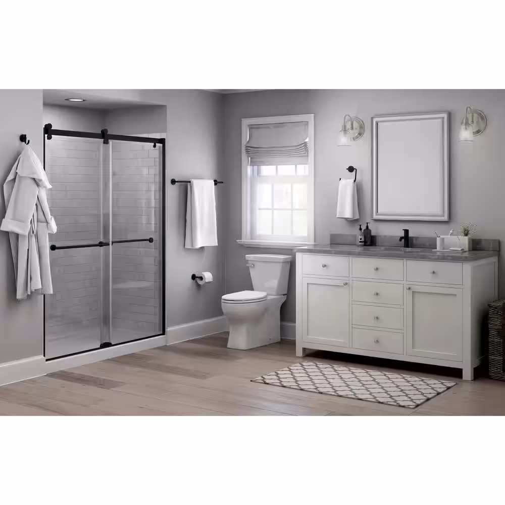 Delta Lyndall Wall Mounted 4-Piece Bath Hardware Set with Mounting Hardware in Matte Black
