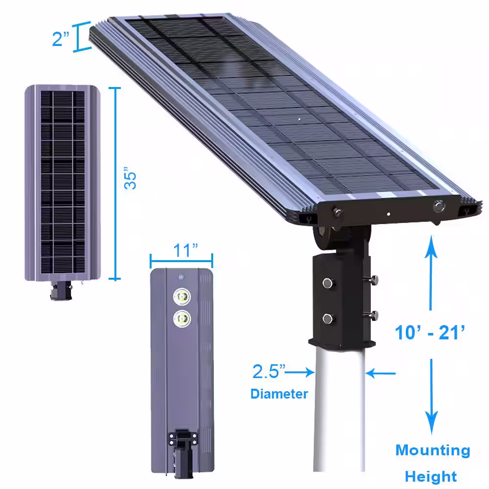 eLEDing AI SMART 3200 Lumens Brown Solar Power Motion Activated Outdoor Integrated CREE LED Street Area Light