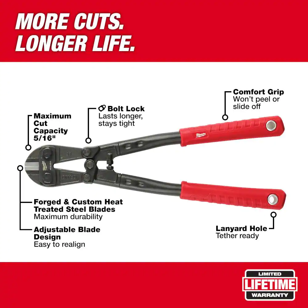 Milwaukee 14 in. Bolt Cutter With 5/16 in. Max Cut Capacity