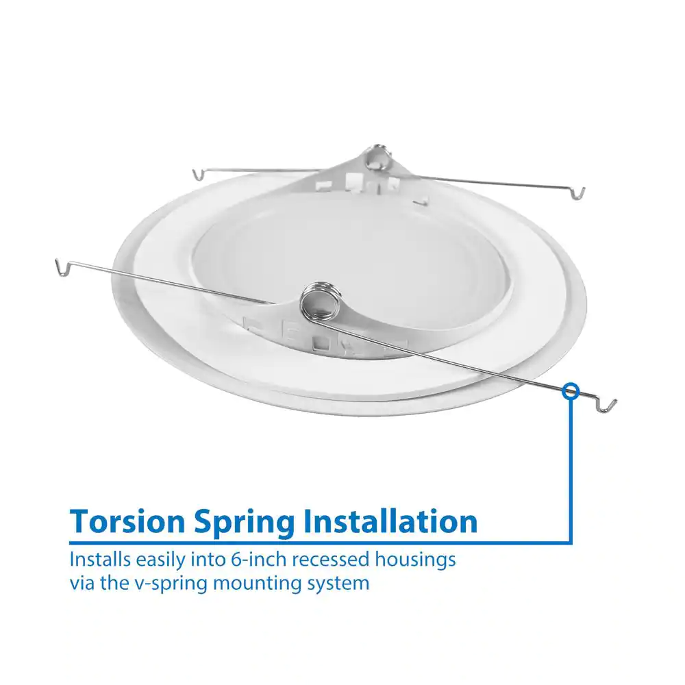 NICOR 6 in. White Recessed Flat Albalite Metal Shower Trim