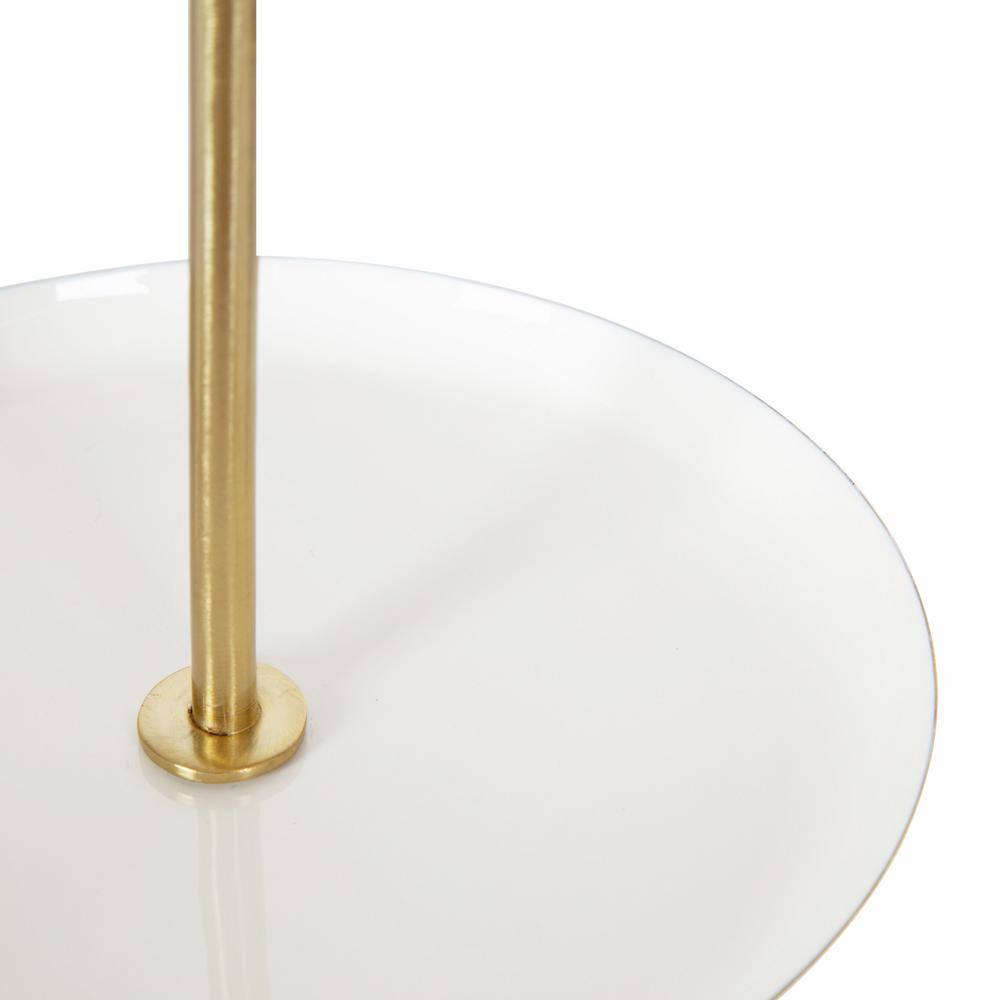 Kate and Laurel Laranya 15.00 in. H x 12.00 in. W White Decorative Tray