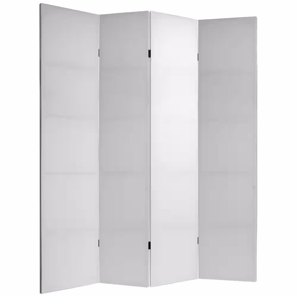 Oriental Furniture 6 ft. White Do It Yourself Canvas 4-Panel Room Divider