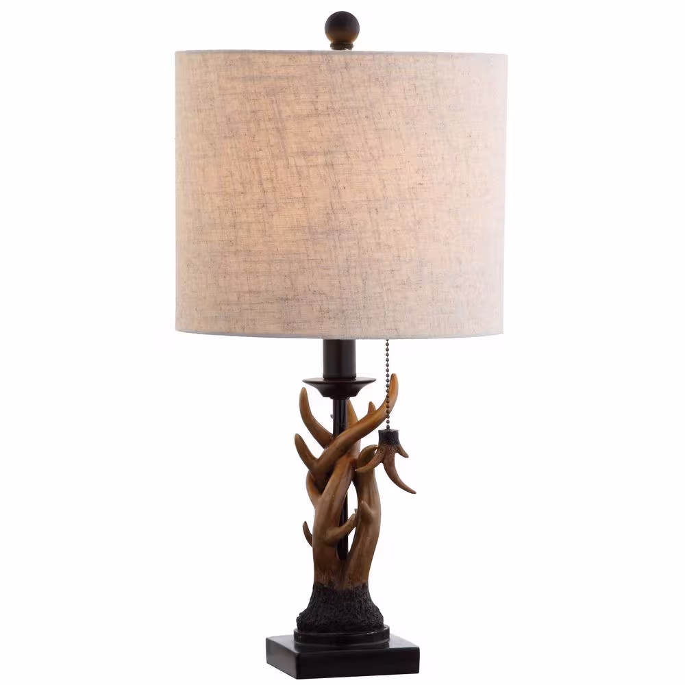 JONATHAN Y Gaston 20.5 in. Brown Resin Mini Table Lamp