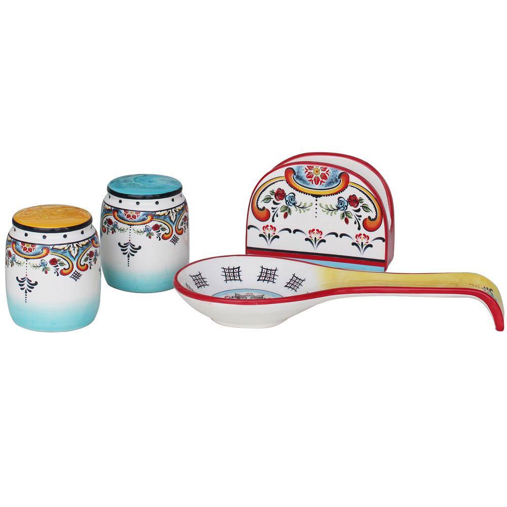 Euro Ceramica Zanzibar 4-Piece Accessory Set