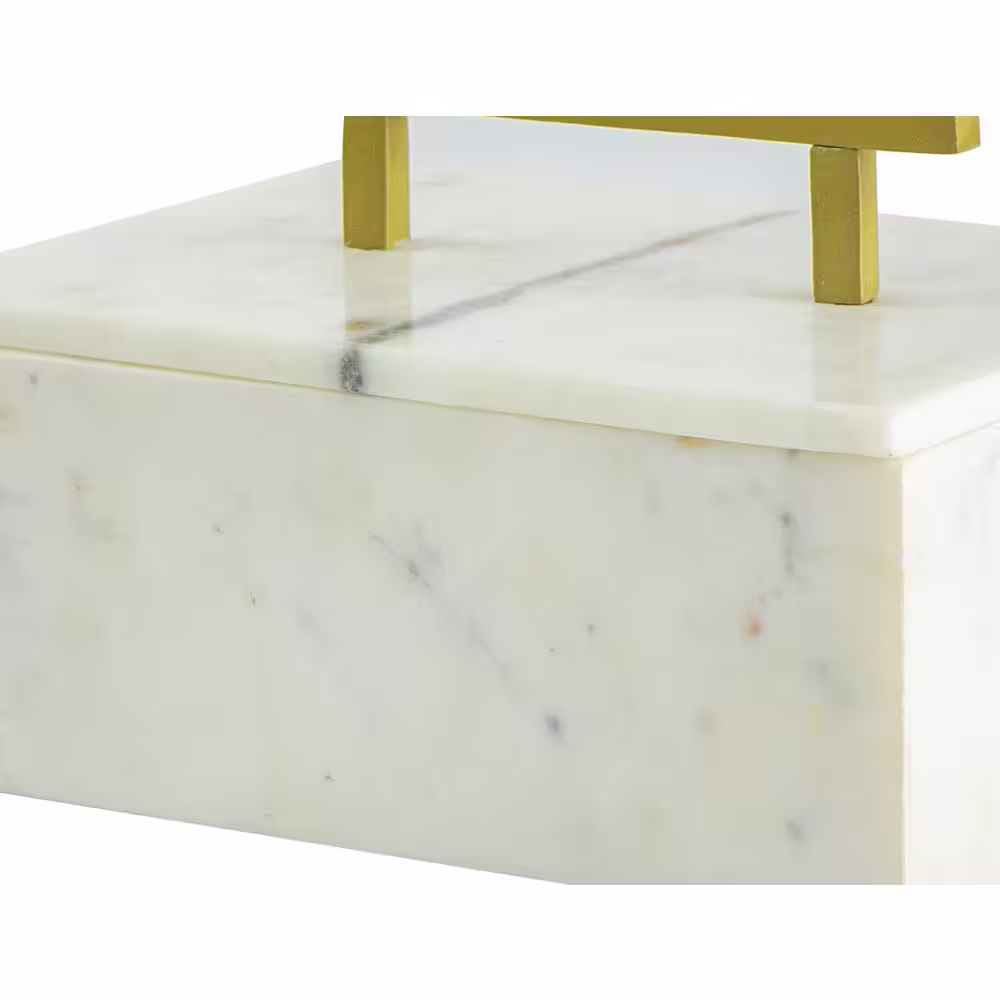 A & B Home 7.1 in. White Decorative Box