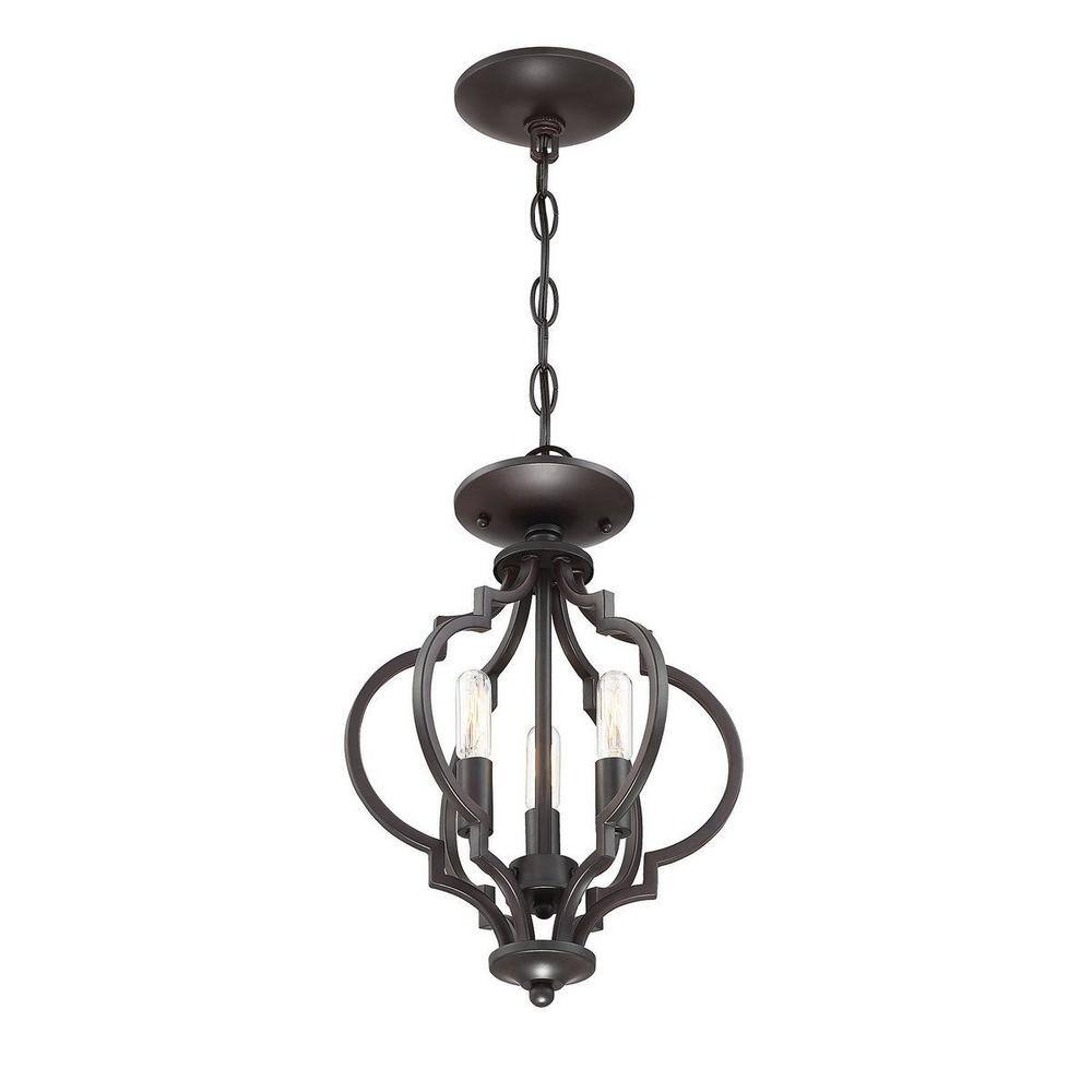 Savoy House 16 in. 3-Light Ceiling Light in Oil Rubbed Bronze Semi-Flush Mount