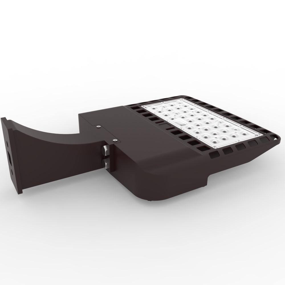 J&H LED 900-Watt Equivalent Integrated LED Black Outdoor Commercial Area Light with Wall Mount, 10000 Lumens