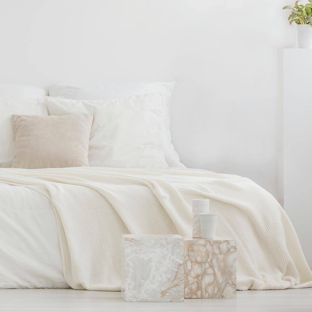 None Luxury-400 Thread Count 100% 15 in. Pocket White Bamboo Queen Bed Sheets