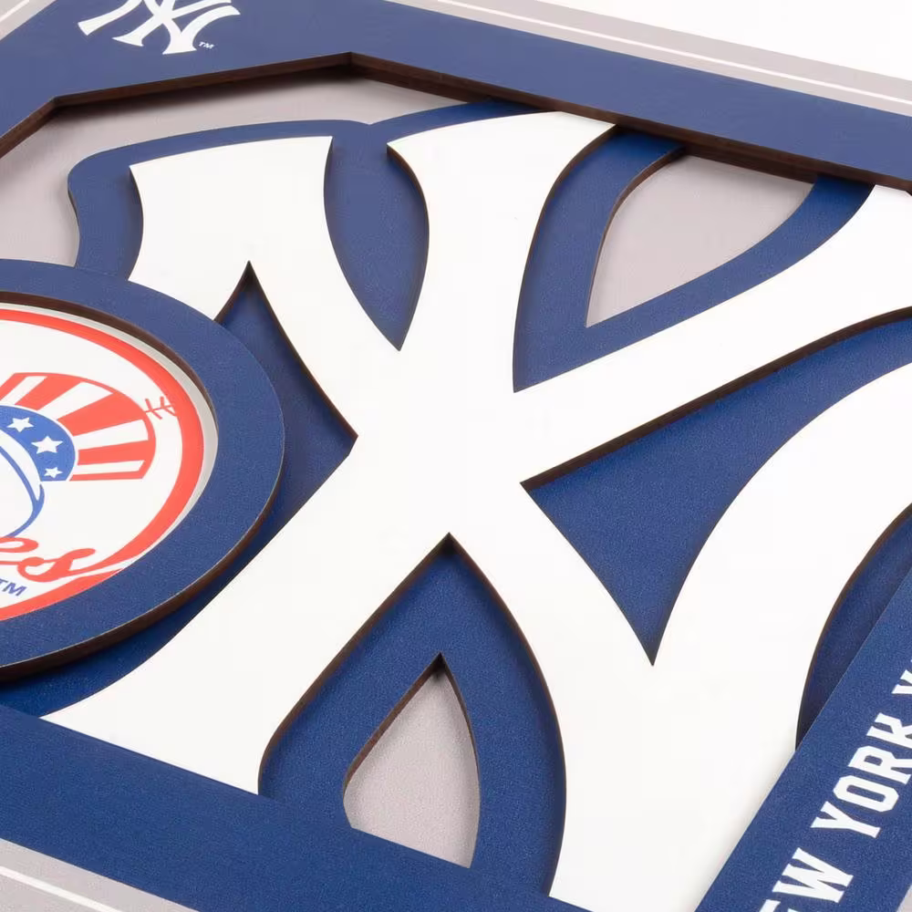 None MLB New York Yankees 3D Logo Series Wall Art - 12x12