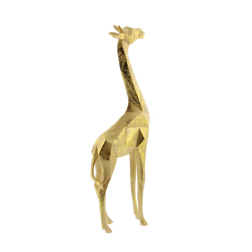 CosmoLiving by Cosmopolitan Gold Polystone Giraffe Sculpture (Set of 2)