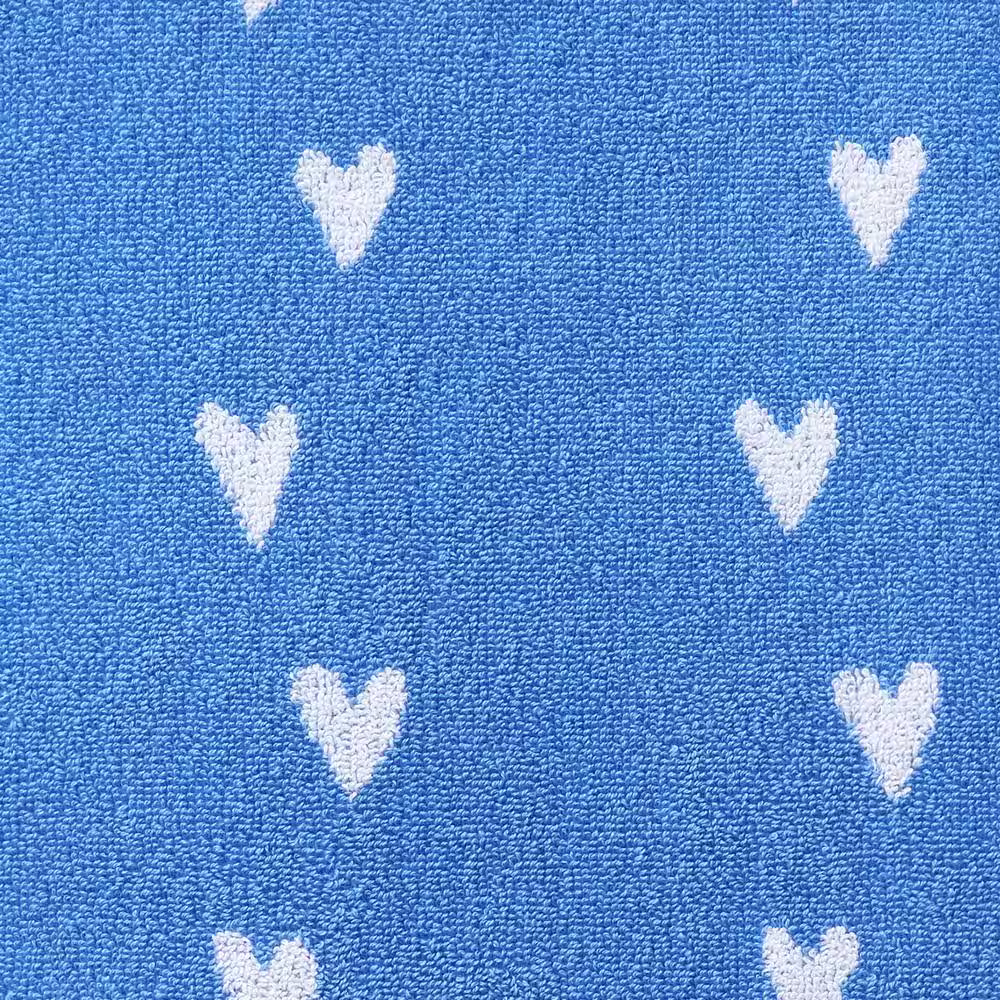 Company Kids by The Company Store Company Kids Hearts Yarn-Dyed Blue Cotton Single Bath Towel