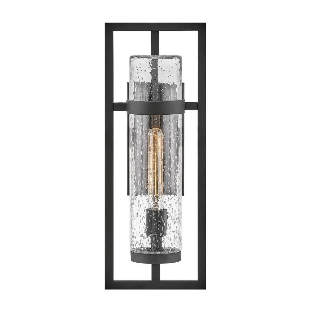 HINKLEY Cordillera 1-Light Black Hardwired Outdoor Wall Lantern Sconce