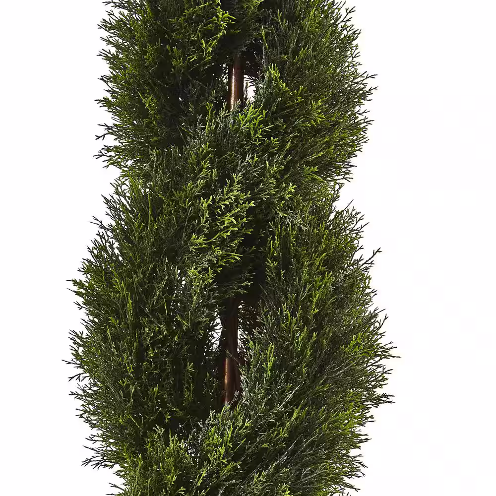 Nearly Natural Double Pond Cypress Artificial Spiral Topiary UV Resistant with 1036 Leaves (Indoor/Outdoor)