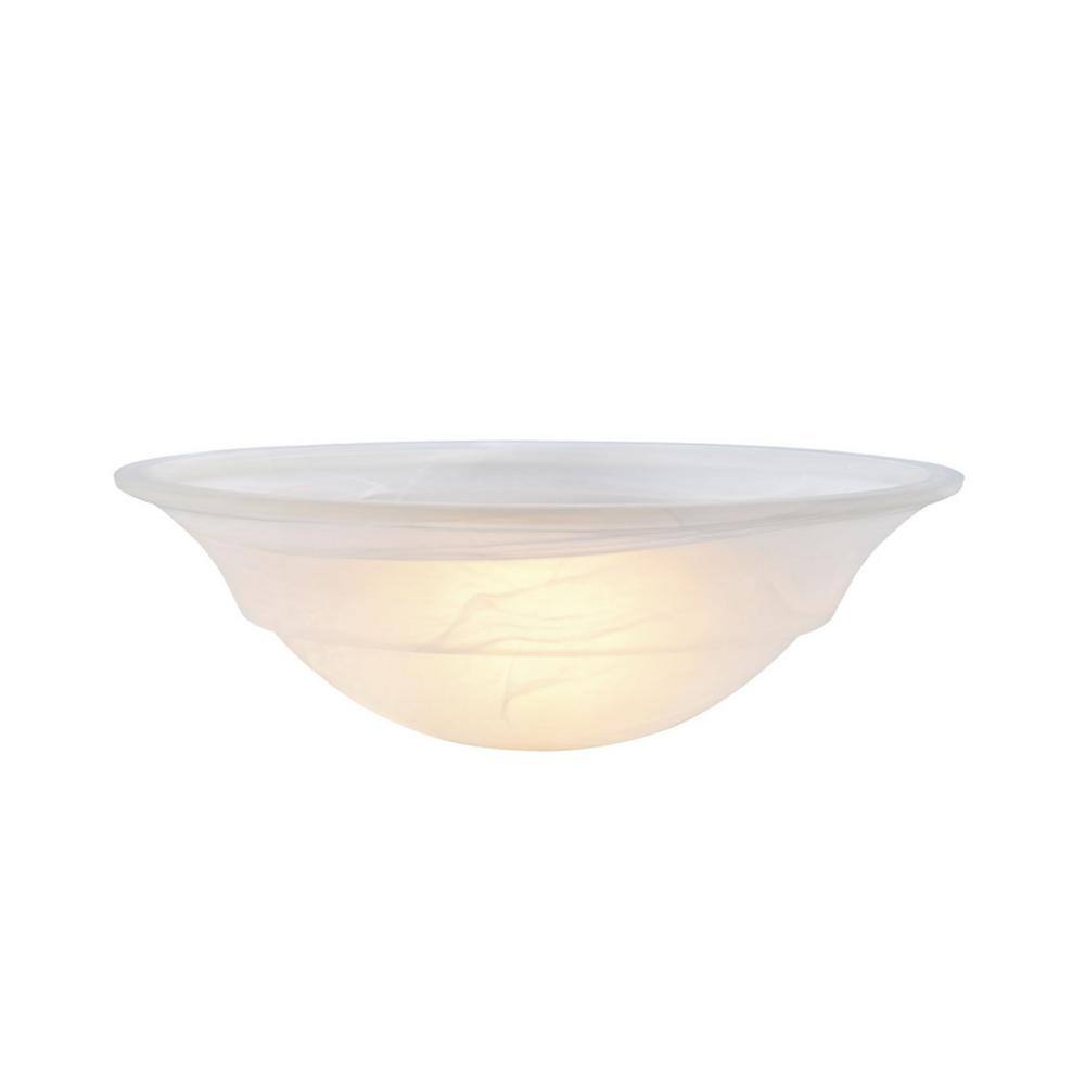 None 5 in. H x 15 in. Dia/Etched Alabaster Glass Shade For Torchiere Lamp, Swag Lamp and Pendant