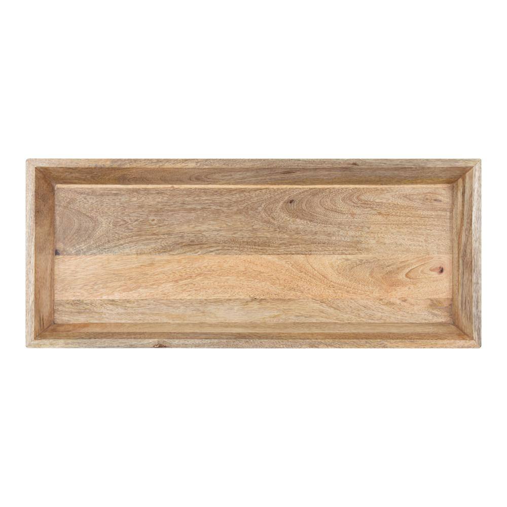 Kate and Laurel 24.00 in. W Bess Natural Wood Rectangle Decorative Tray