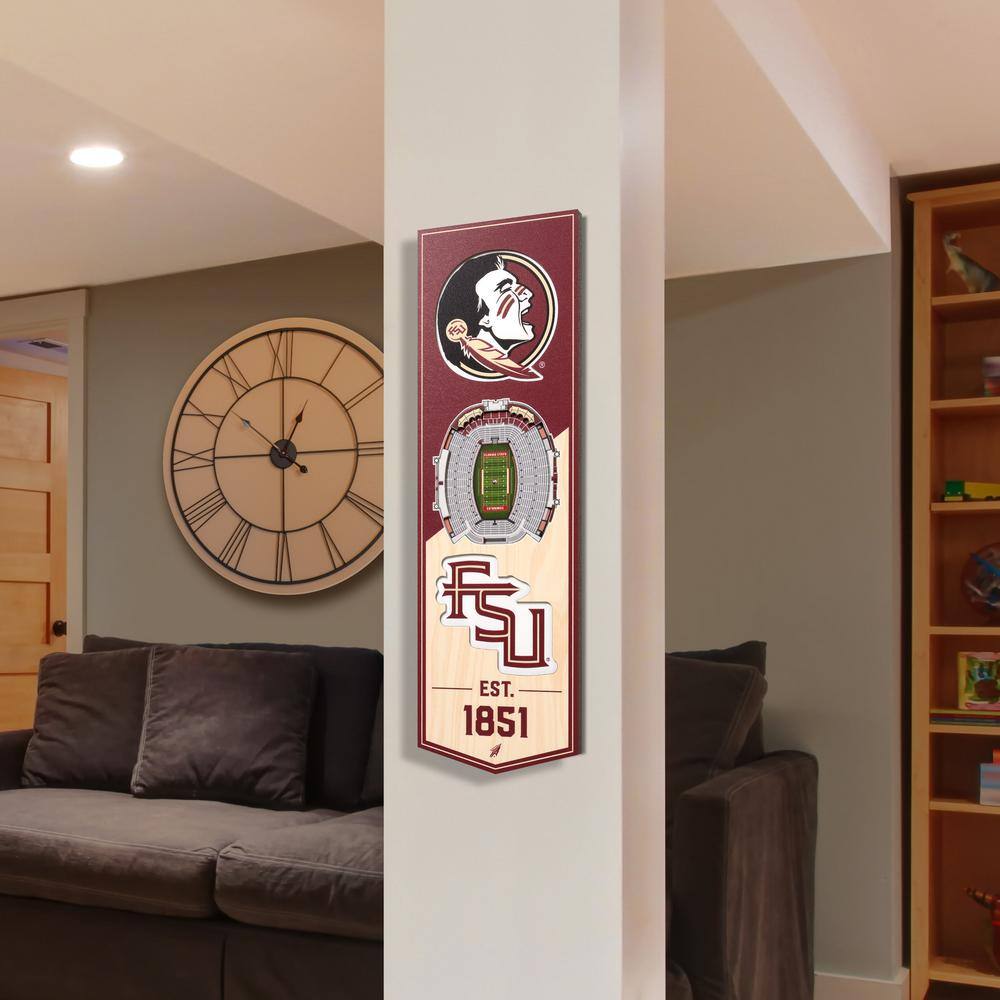 YouTheFan NCAA Florida State Seminoles 6 in. x 19 in. 3D Stadium Banner-Doak Campbell Stadium