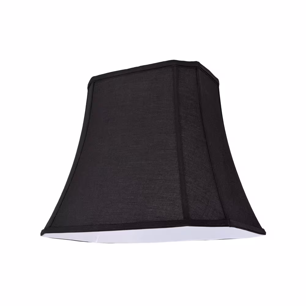 Aspen Creative Corporation 16 in. x 13 in. Black Oblong Cut Corner Bell Lamp Shade