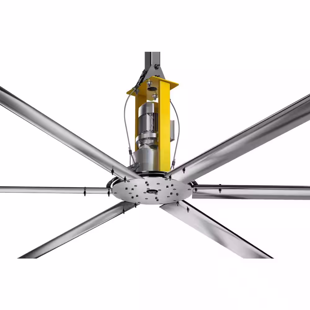 Big Ass Fans Shop Fan - Ceiling Fan, 14 ft. Diameter, Yellow/Silver Aluminum, Variable Speed