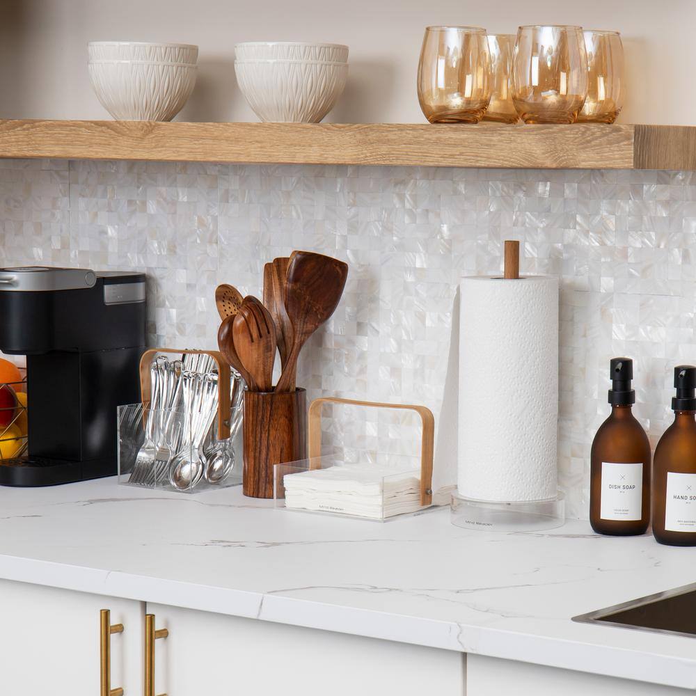 Mind Reader Modern Collection, 3-Compartment Utensil Caddy, 24 Piece Capacity per Compartment, Countertop Organizer, Brown