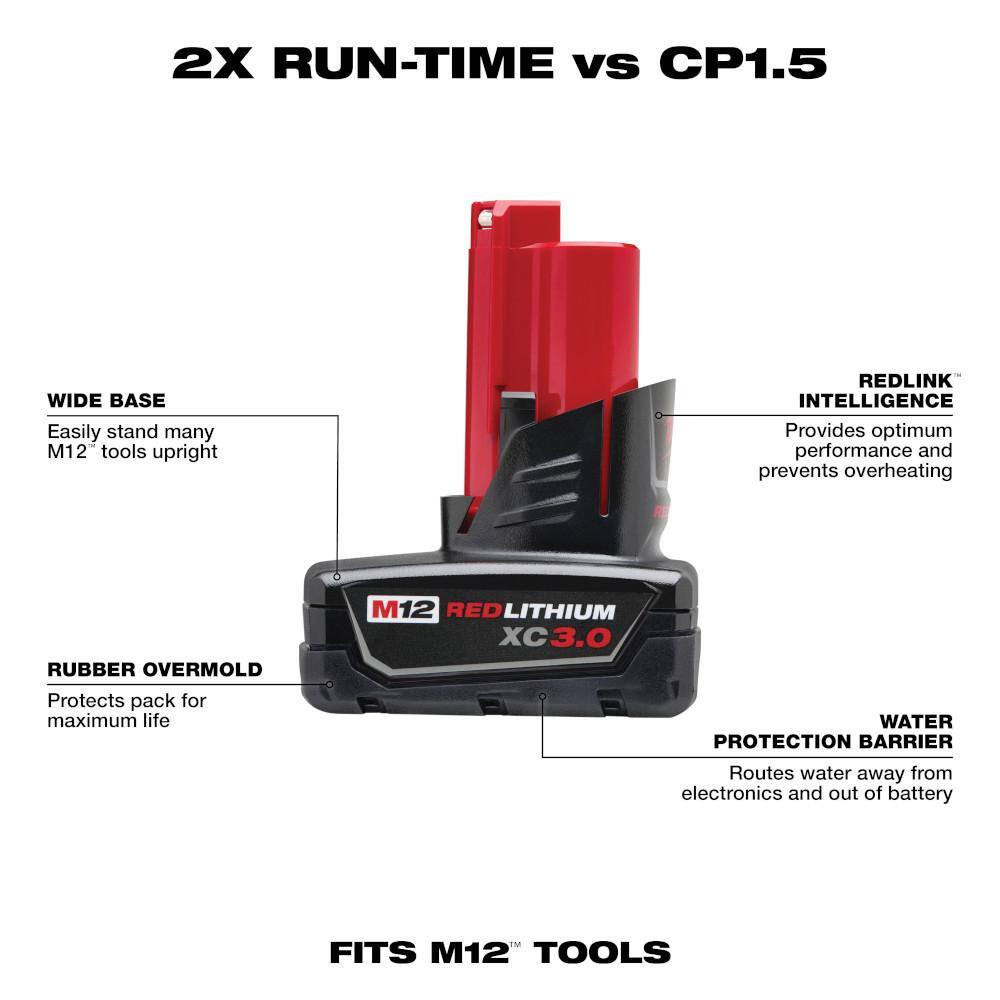 Milwaukee M12 12-Volt Lithium-Ion XC Extended Capacity 3.0 Ah Battery Pack (6-Pack)