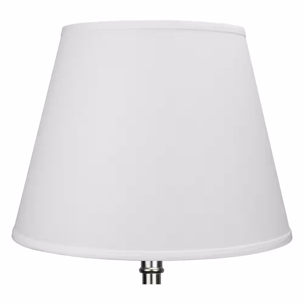 FenchelShades.com 11 in. Top Diameter x 17 in. Bottom Diameter x 13 in. Slant Linen White Empire Lamp Shade