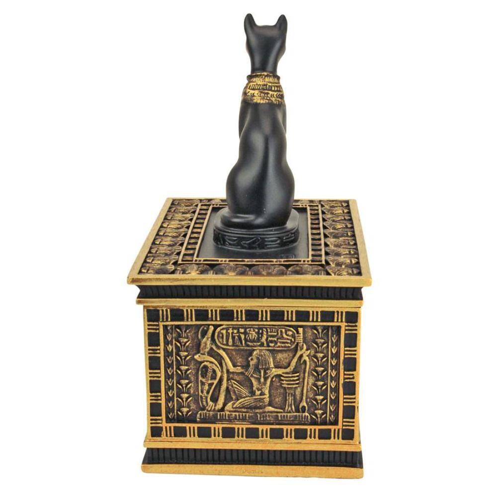 Design Toscano 4.5 in. H Black & Gold Royal Bastet Egyptian Box