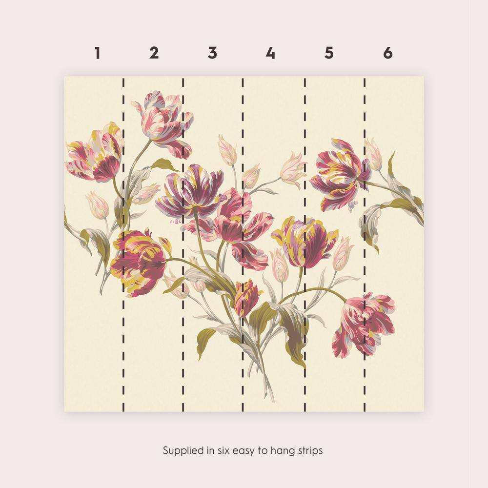 Laura Ashley 118 in. x 110 in. Gosford Floral Unpasted Removable Mural
