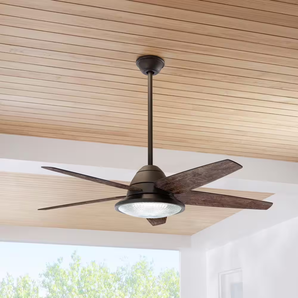 Home Decorators Collection Berwick 52 in. LED Espresso Bronze Ceiling Fan with Light and Remote Control works with Google and Alexa
