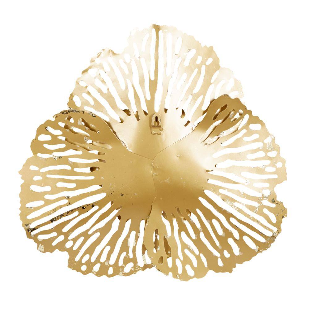 None Metal Gold Floral Wall Decor (Set of 3)
