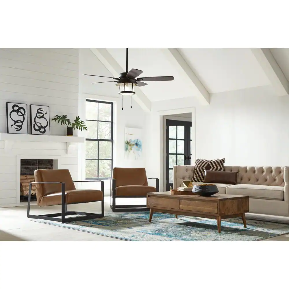 Home Decorators Collection Shanahan 52 in. Indoor/Outdoor LED Bronze Ceiling Fan with Light Kit, Downrod and Reversible Blades