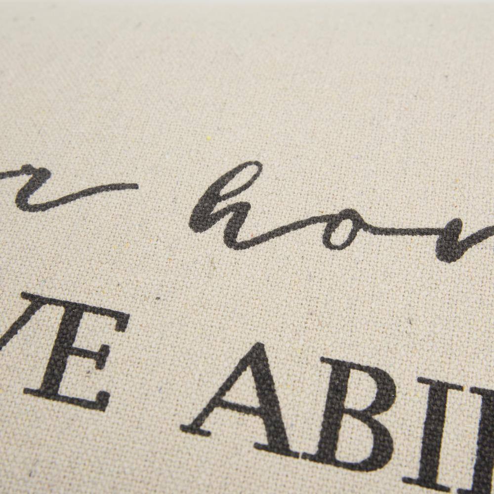 None Natural Sentiment Cotton Poly Filled 20 in. x 20 in. Decorative Throw Pillow