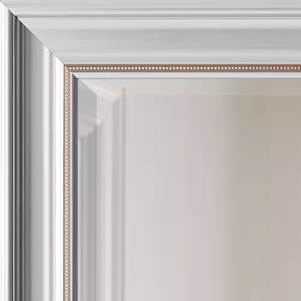 None Medium Rectangle Silver Beveled Glass Classic Mirror (31 in. H x 23 in. W)