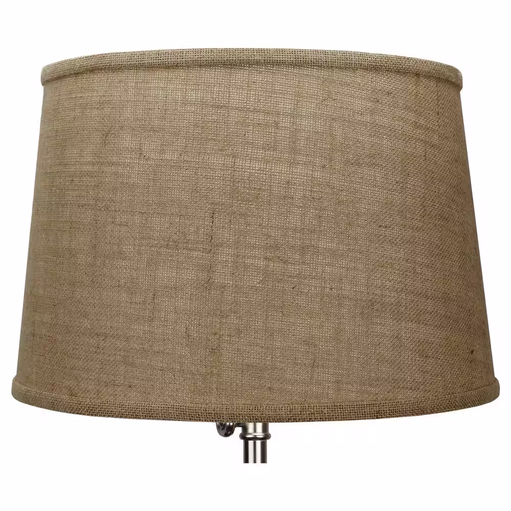 FenchelShades.com Fenchel Shades 13 in. Top Diameter x 15 in. Bottom Diameter x 10 in. Slant, Empire Lamp Shade - Burlap Natural