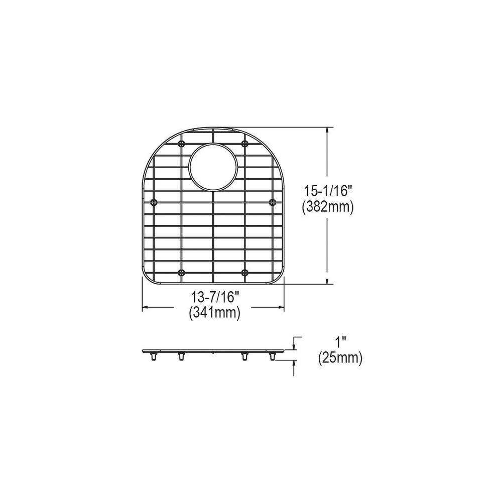 Elkay Dayton 13.4375 in. x 15.0625 in. Bottom Grid for Kitchen Sink in Stainless Steel