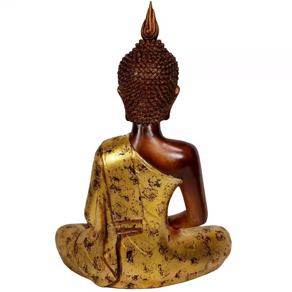 Oriental Furniture 16 in. Thai Sitting Buddha Decorative Statue