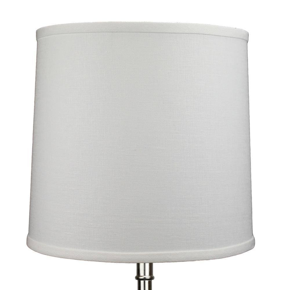 FenchelShades.com 12 in. Top Diameter x 13 in. Bottom Diameter x 12 in. Slant Designer Linen Off White Empire Lamp Shade