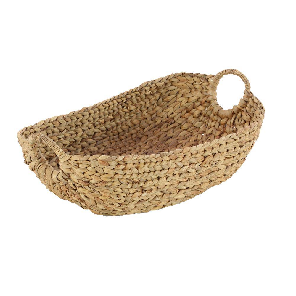 Litton Lane Seagrass Handmade Storage Basket with Metal Handles (Set of 5)