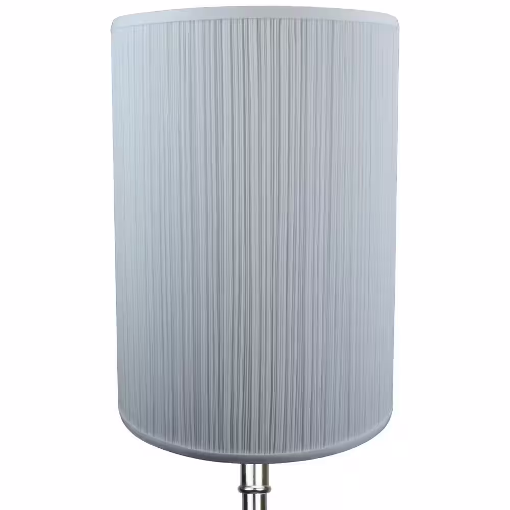 FenchelShades.com 14 in. Top Diameter x 14 in. Bottom Diameter x 20 in. Height Pleated Mushroom White Drum Lamp Shade