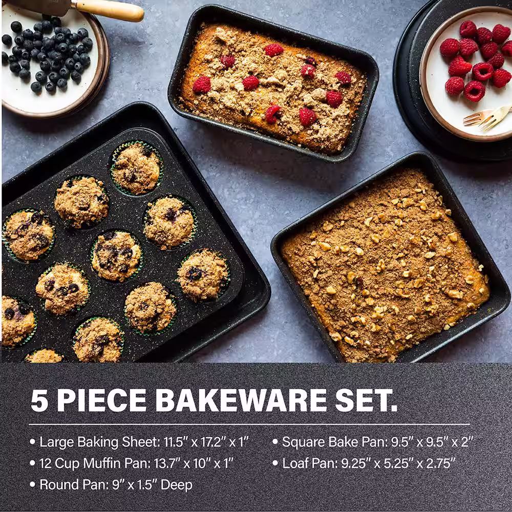 GRANITESTONE 20-Piece Aluminum Ultra-Durable Non-Stick Diamond Infused Cookware and Bakeware Set