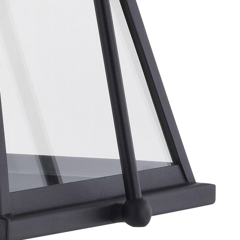 VAXCEL Lexington Black Outdoor Flush Mount 1-Light Ceiling Lantern Clear Glass