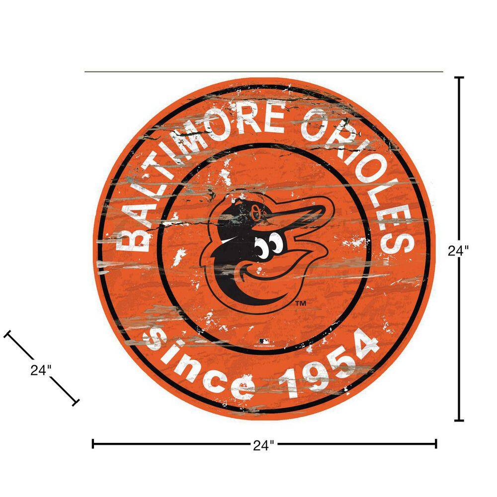 Fan Creations MLB Baltimore Orioles 24 in. Distressed Wooden Wall Art Circle Sign