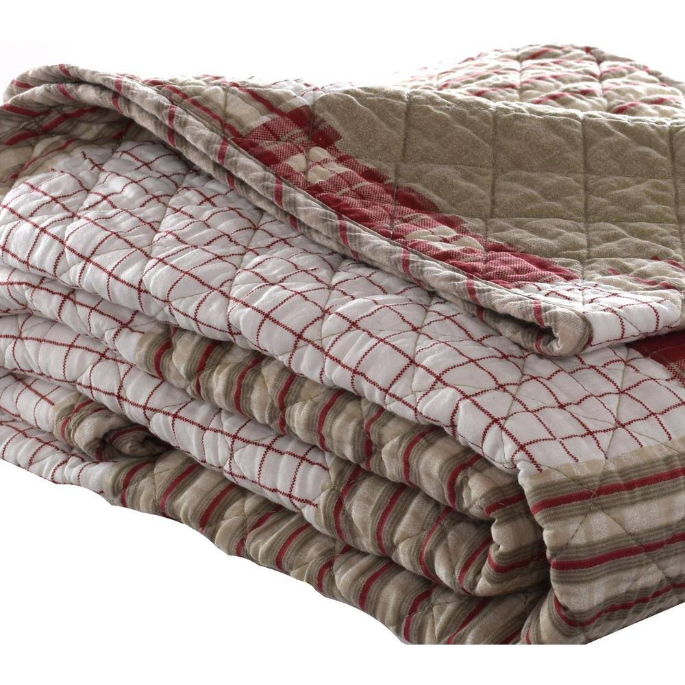 Eddie Bauer Plaid Quilted Cotton Throw Blanket