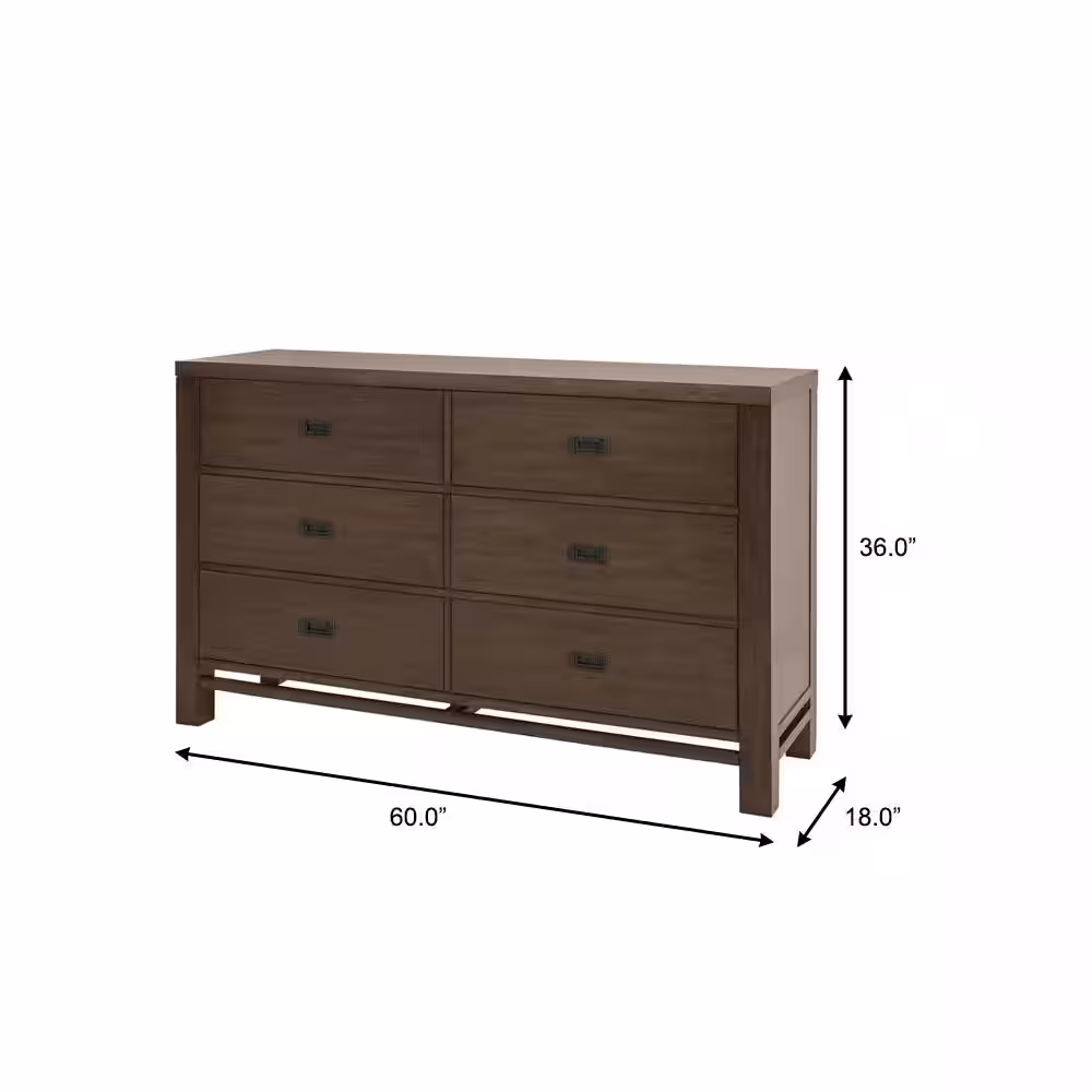 Home Decorators Collection Calden Smoke Brown Wood Dresser (36 in. H x 60 in. W x 20 in. D)
