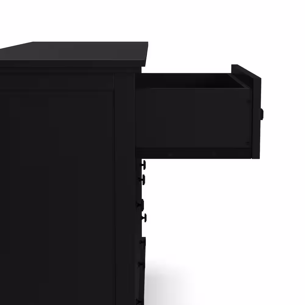 HOMESTYLES Oak Park 6-Drawer Black Dresser 36 in. H x 18 in. D x 54.5 in. W