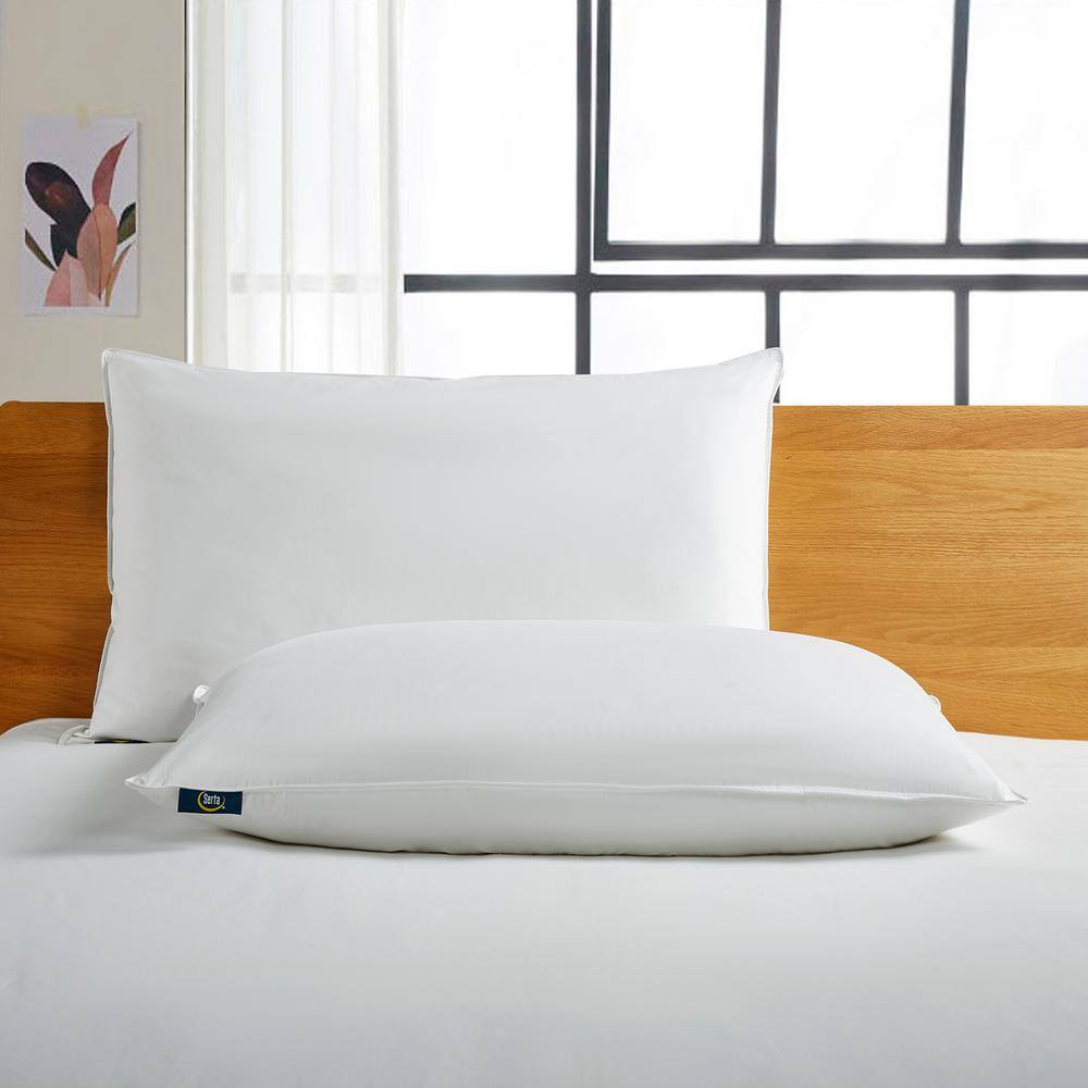 Serta Serta 233 Thread Count Back Sleeper White Goose Feather and White Goose Down Fiber Bed Pillow