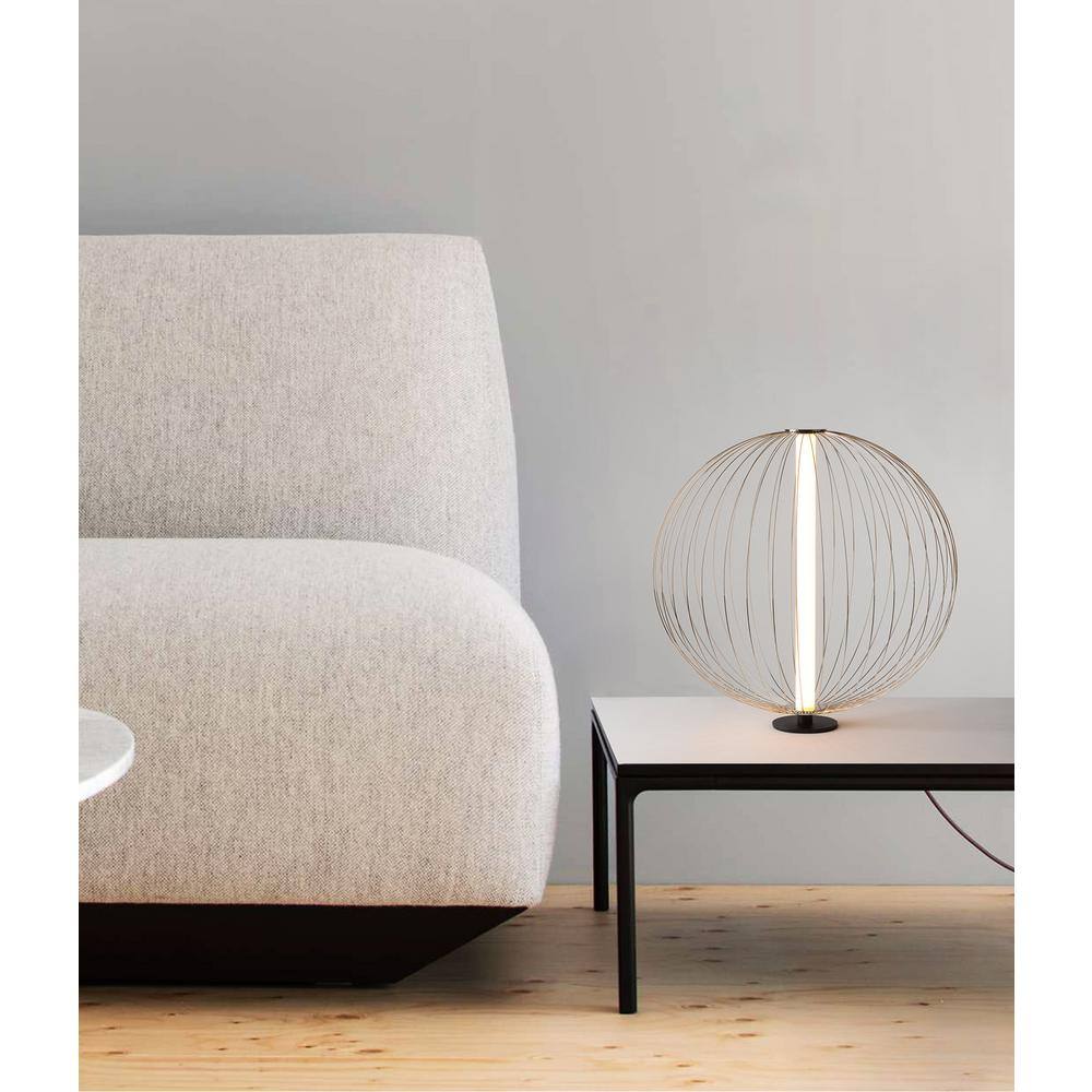 NOVA of California Spokes 21 in. Black Round Small Table Lamp