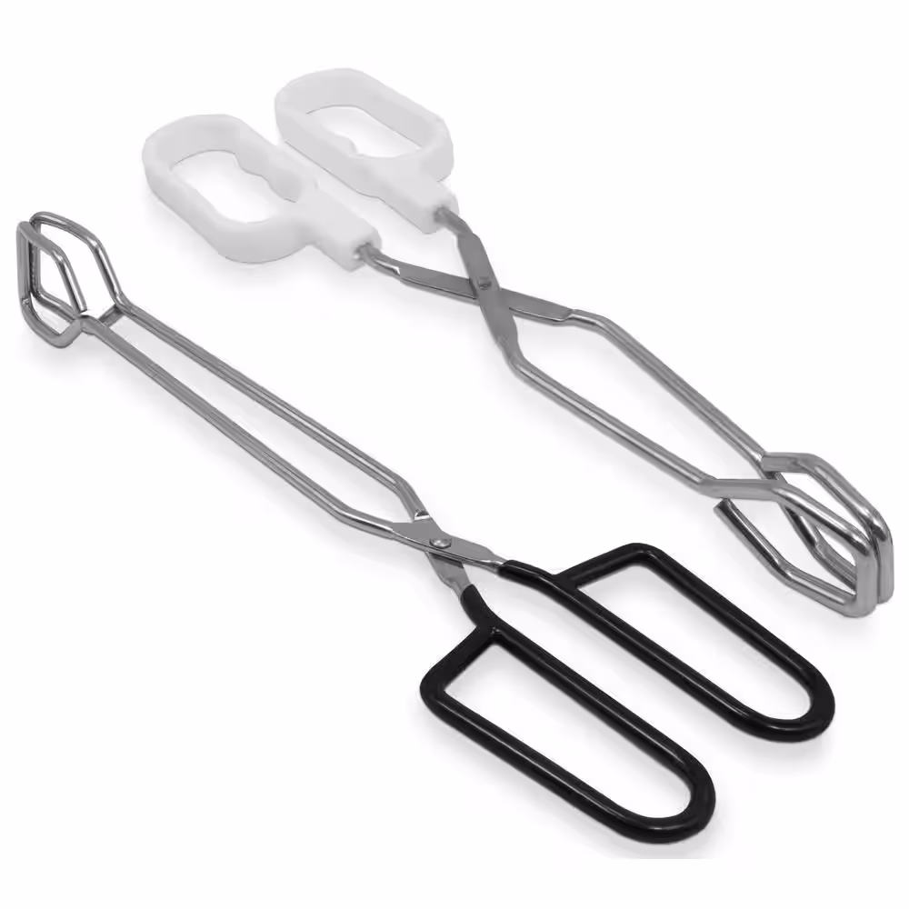 ExcelSteel 8 in. and 12 in. Set of 2-Stainless Wire Tongs W/Non-Slip Handles